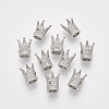 Rack Plating Brass Cubic Zirconia Beads ZIRC-S034-02P-1