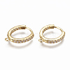 Brass Huggie Hoop Earring Findings ZIRC-F103-03-G-1