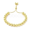 Rack Plating Brass Round Bead Slider Bracelets for Women BJEW-M232-01G-C-1