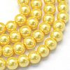 Baking Paint Pearlized Glass Pearl Round Bead Strands HY-Q003-6mm-67-1