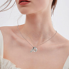 1pc Brass Chain with Alloy Letter Pendants Necklaces NJEW-LP0001-41P-P-4