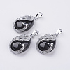 Natural Dyed & Heated Black Agate Pendants X-G-E442-04E-1
