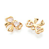 Brass Micro Pave Cubic Zirconia Charms KK-N263-79A-G-2