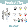 30Pcs Handmade Lampwork Beads with Glass Beads Pendants PALLOY-FH00166-2