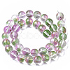 Transparent Spray Painted Glass Bead Strands GLAA-N035-03D-B01-2