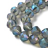Electroplate Transparent Glass Beads Strands EGLA-I019-FR03-4