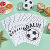 50Pcs Football Pattern Plastic Gift Bags with Die Cut Hole Handle ABAG-WH0046-65-4
