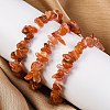 Unisex Chip Natural Carnelian/Red Agate Beaded Stretch Bracelets BJEW-S143-01-4