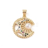 Brass Micro Pave Colorful Cubic Zirconia Pendants KK-E111-34D-G-1