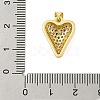 Heart Rack Plating Brass Micro Pave Cubic Zirconia Pendants KK-Z074-52G-3
