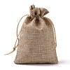 Polyester Imitation Burlap Packing Pouches Drawstring Bags X-ABAG-R004-14x10cm-05-3