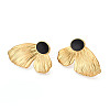 304 Stainless Steel Enamel Stud Earrings EJEW-T047-33G-A-1