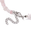 Natural Rose Quartz Chip Beaded Necklace NJEW-JN04615-03-5