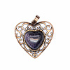 Retro Hollow Synthetic Blue Goldstone Pendants PW-WGAB5DC-16-1