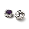 Brass Pave Natural Amethyst Multi-Strand Links KK-D366-01P-D-2