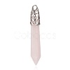 Natural Rose Quartz Big Pointed Pendants G-N0075-05-1