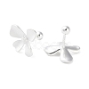 999 Fine Silver Flower Cartilage Earrings EJEW-P296-24P-2