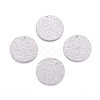Tarnish Resistant 304 Stainless Steel Textured Pendants STAS-I098-01-25mm-P-1