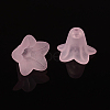 Pink Frosted Transparent Acrylic Flower Beads X-PLF018-02-2