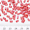 2-Hole Baking Painted Transparent Glass Seed Beads SEED-S031-M-254-3