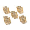 Clear Cubic Zirconia Open Cuff Ring RJEW-G255-05G-1