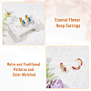 3 Pairs 3 Colors Brass Flower Pattern Hoop Earrings EJEW-FI0003-07-3