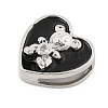 Brass Micro Pave Cubic Zirconia Slide Charms ZIRC-I068-24P-01-2