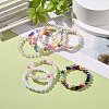 7Pcs 7 Color Candy Color Acrylic Round Beaded Stretch Bracelets Set BJEW-JB08928-2