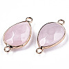 Natural Rose Quartz Links Connectors G-T131-49K-3