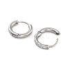 316 Surgical Stainless Steel Pave Clear Cubic Zirconia Hoop Earrings Women EJEW-A109-01B-P-2