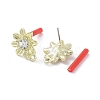 Rack Plating Golden Alloy with Rhinestone Stud Earring Findings EJEW-B036-02G-14-2