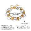 304 Stainless Steel Oval Link Chain Bracelets for Women JJ0914-2-1