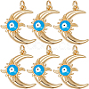 8Pcs Eco-Friendly Brass Enamel Pendants KK-BBC0008-76-1