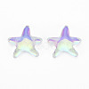 Translucent Electroplated Glass Cabochons EGLA-T026-004-2