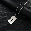 Rectangle with Hollow Out Letter 201 Stainless Steel Pendant Necklaces FS-WG34D20-12-1