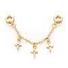 925 Sterling Silver Micro Pave Clear Cubic Zirconia Chain Extenders STER-N016-54G-2