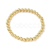 Brass Round Beaded Stretch Bracelets for Men Women BJEW-B148-05D-G-4