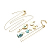 Synthetic Turquoise & Shell Heart Pendant & Necklaces & Bracelets Sets SJEW-Q002-04G-2