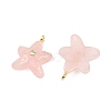 Natural Rose Quartz Pendants X-G-H353-01G-07-2