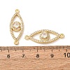 Brass Micro Pave Clear Cubic Zirconia Connector Charms CU-CBA4579-03G-F-2