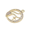 Brass Micro Pave Clear Cubic Zirconia Pendants FIND-B077-02G-11-2