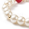 Natural Mashan Jade & Glass Pearl Beaded Stretch Bracelet BJEW-TA00143-6