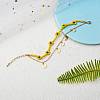 Glass Seed Braided Flower Multi-strand Bracelet BJEW-SW00069-01-6
