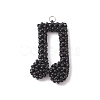 Glass Seed Beaded Musical Note Pendants PALLOY-MZ00569-1