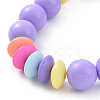 Opaque Acrylic Round & Rondelle Beaded Stretch Bracelets BJEW-JB09099-5