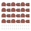 30Pcs Half Round Wood Stud Earring Findings WOOD-UN0001-04-1