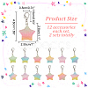 12Pcs Star Resin Pendant Decorations HJEW-PH01641-2