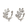 Rack Plating Brass Micro Pave Cubic Zirconia Cuff Earrings EJEW-R162-46P-1