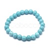 Natural Howlite Bead Stretch Bracelets BJEW-K212-A-011-2