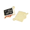 Alloy with Black Enamel Pendants AL-CBA2919-02G-12-2
